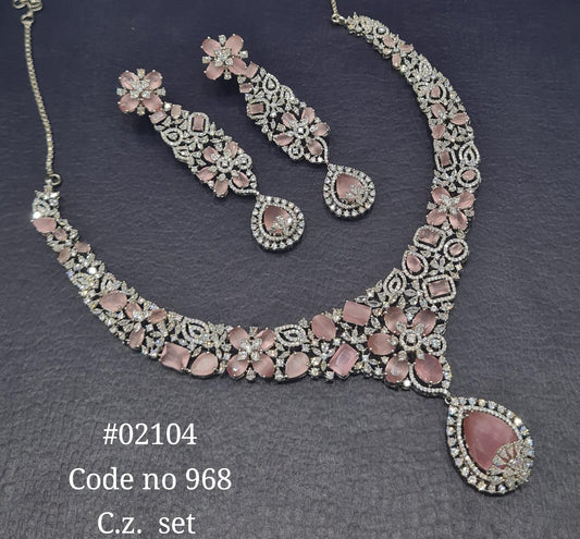 Cz Necklace set 02104 - KRISHNA'S SWETA JEWELLERY