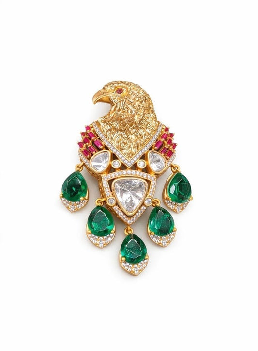 Eagle Brooch 08059 - KRISHNA'S SWETA JEWELLERY
