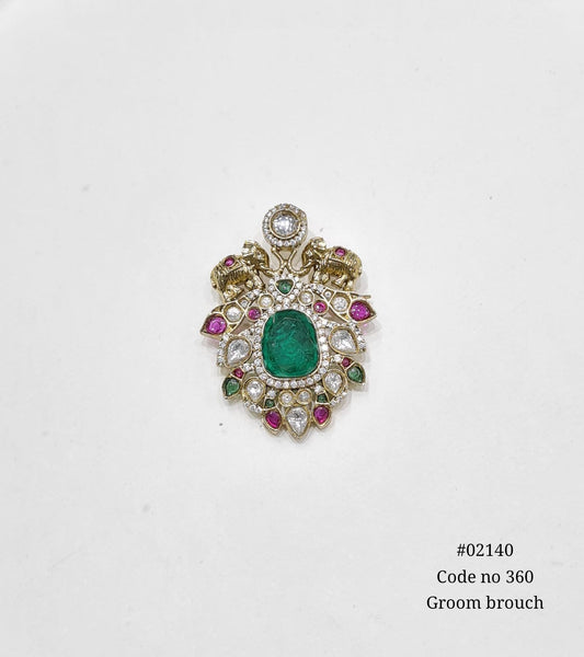 Kundan brooch 02140
