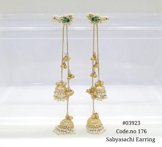 Golden Earrings 03923 - KRISHNA'S SWETA JEWELLERY