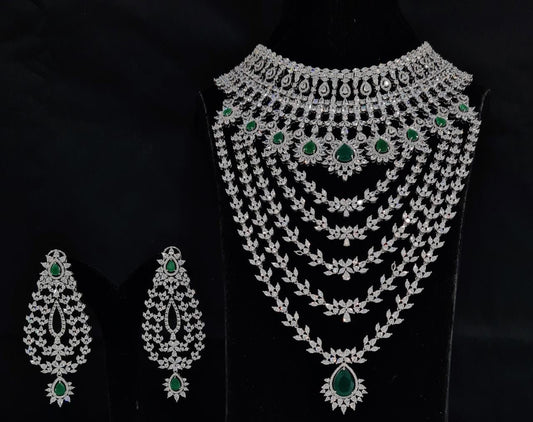 HZ American Diamond Bridal Set - KRISHNA'S SWETA JEWELLERY