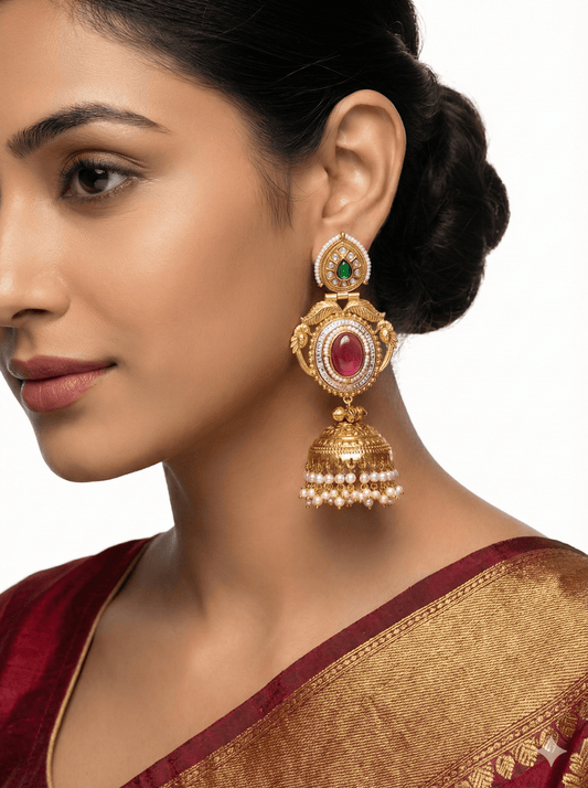 Kashmiri Earrings 06467 - KRISHNA'S SWETA JEWELLERY