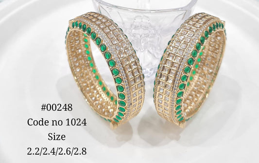 Kundan Bangles 00248 - KRISHNA'S SWETA JEWELLERY
