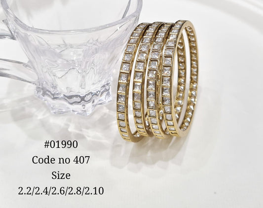 Kundan Bangles 01990 - KRISHNA'S SWETA JEWELLERY