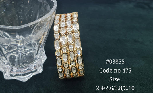 Kundan Bangles 03855 - KRISHNA'S SWETA JEWELLERY