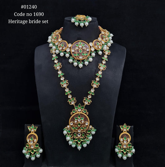 Kundan Bride Set 01240 - KRISHNA'S SWETA JEWELLERY