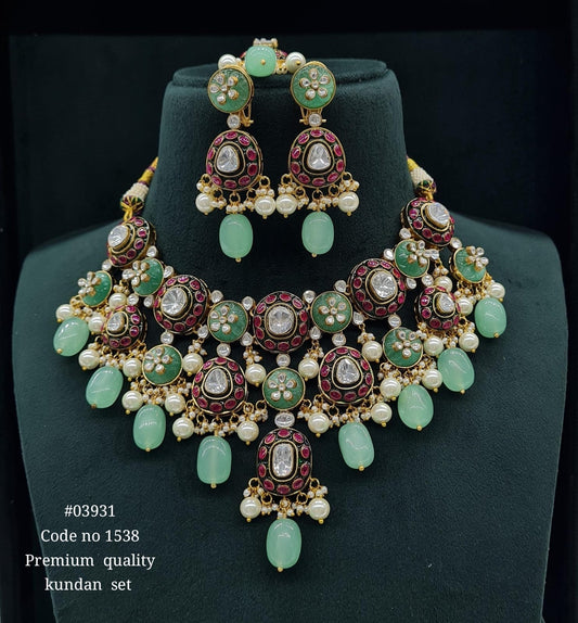 Kundan Bride Set 03931 - KRISHNA'S SWETA JEWELLERY