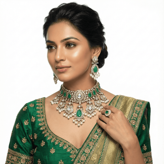 Kundan Bride Set 05348 - KRISHNA'S SWETA JEWELLERY