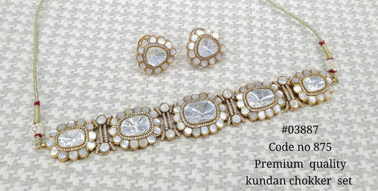 Kundan Choker 03887 - KRISHNA'S SWETA JEWELLERY