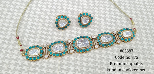 Kundan Choker 03887 - KRISHNA'S SWETA JEWELLERY