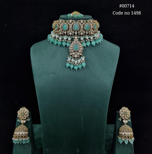 Kundan choker set 00714 - KRISHNA'S SWETA JEWELLERY