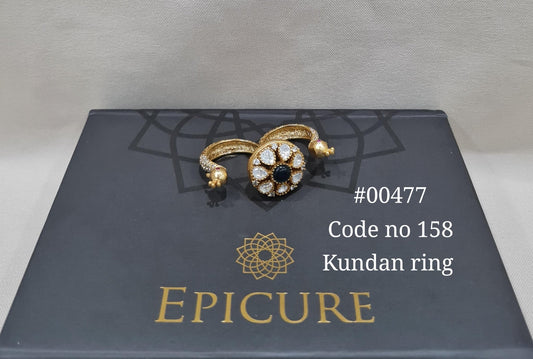 Kundan double finger ring 00477 - KRISHNA'S SWETA JEWELLERY