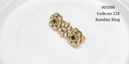 Kundan double finger ring 01698 - KRISHNA'S SWETA JEWELLERY