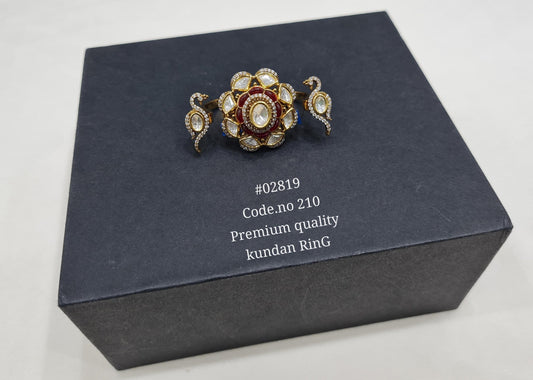 Kundan double fingerring 02819 - KRISHNA'S SWETA JEWELLERY