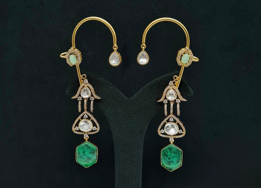 Kundan Earcuff 08063 - KRISHNA'S SWETA JEWELLERY