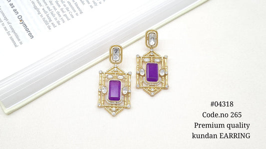 Kundan Earring 04318 - KRISHNA'S SWETA JEWELLERY