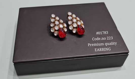 Kundan Earrings 01783 - KRISHNA'S SWETA JEWELLERY