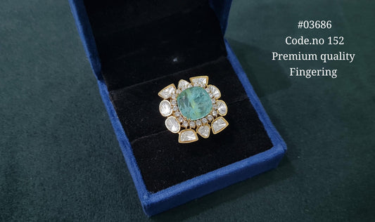 Kundan Fingerring 03686 - KRISHNA'S SWETA JEWELLERY