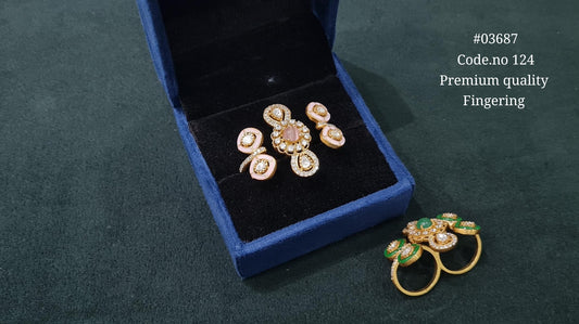 Kundan Fingerring 03687 - KRISHNA'S SWETA JEWELLERY