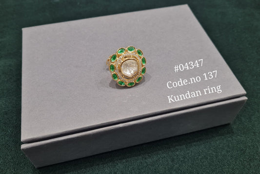 Kundan Fingerring 04347 - KRISHNA'S SWETA JEWELLERY
