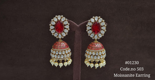 Kundan Jhumka 01230 - KRISHNA'S SWETA JEWELLERY