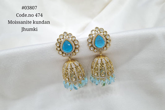 Kundan Jhumka 03807 - KRISHNA'S SWETA JEWELLERY