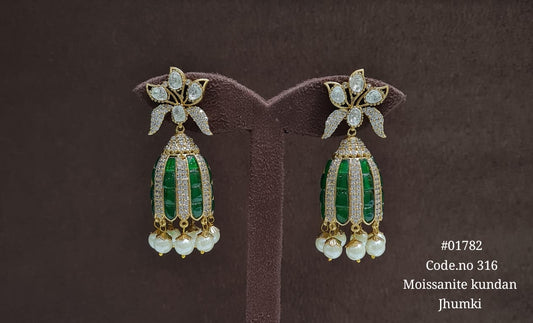 Kundan Jhumki 01782 - KRISHNA'S SWETA JEWELLERY