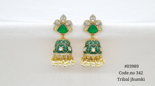 Kundan Jhumki 03989 - KRISHNA'S SWETA JEWELLERY