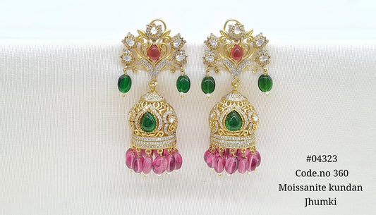 Kundan Jhumki 04323 - KRISHNA'S SWETA JEWELLERY
