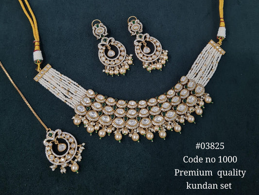 Kundan Necklace 03825 - KRISHNA'S SWETA JEWELLERY