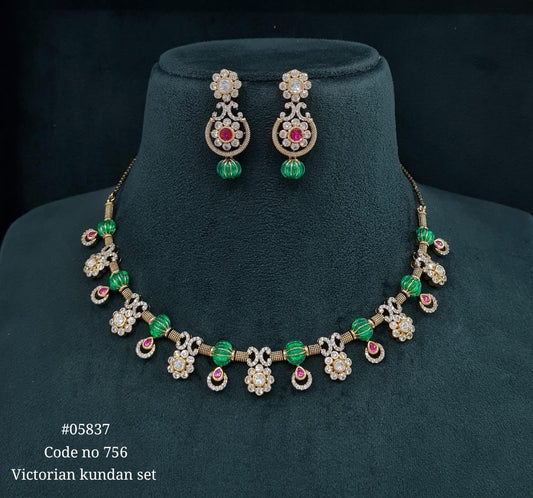 Kundan Necklace 05837 - KRISHNA'S SWETA JEWELLERY