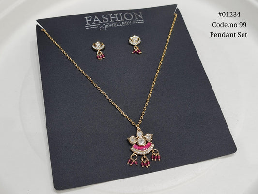 Kundan Pendant 01234 - KRISHNA'S SWETA JEWELLERY