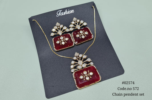 Kundan pendant 02574 - KRISHNA'S SWETA JEWELLERY