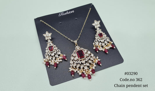 Kundan pendant 03290 - KRISHNA'S SWETA JEWELLERY