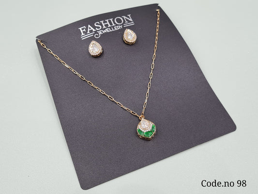 Kundan Pendant 03414 - KRISHNA'S SWETA JEWELLERY