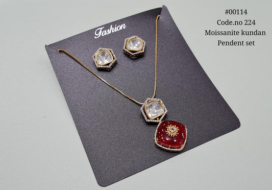 Kundan Pendant set 00114 - KRISHNA'S SWETA JEWELLERY