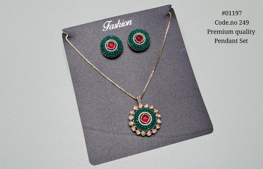 Kundan Pendant Set 01197 - KRISHNA'S SWETA JEWELLERY