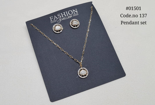 Kundan pendant set 01501 - KRISHNA'S SWETA JEWELLERY