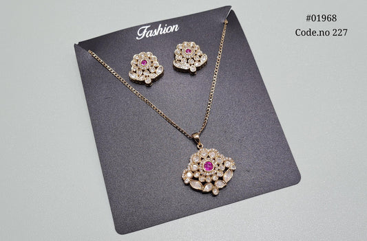 Kundan Pendant set 01968 - KRISHNA'S SWETA JEWELLERY