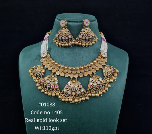 Kundan PP Necklace 01088 - KRISHNA'S SWETA JEWELLERY