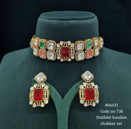 Moissanite Choker 04431 - KRISHNA'S SWETA JEWELLERY