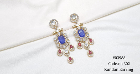 Moissanite Earrings 03988 - KRISHNA'S SWETA JEWELLERY