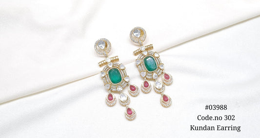 Moissanite Earrings 03988 - KRISHNA'S SWETA JEWELLERY
