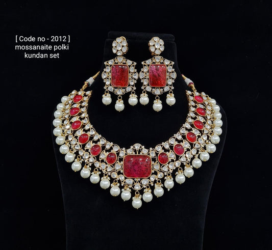 Moissanite Polki Necklace Set - KRISHNA'S SWETA JEWELLERY