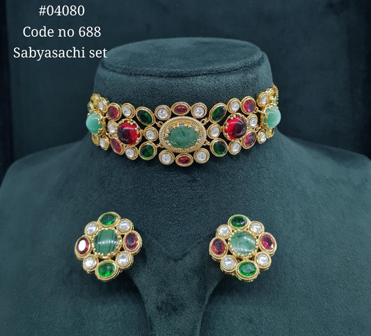 Sabyasachi Choker 04080 - KRISHNA'S SWETA JEWELLERY