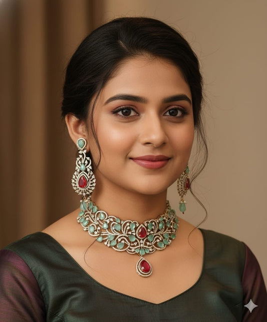 Victorian Choker 05750 - KRISHNA'S SWETA JEWELLERY