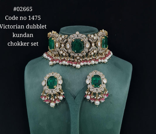 Victorian Kundan Choker 02665 - KRISHNA'S SWETA JEWELLERY