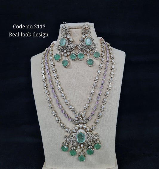 Victorian Kundan Long 02050 - KRISHNA'S SWETA JEWELLERY