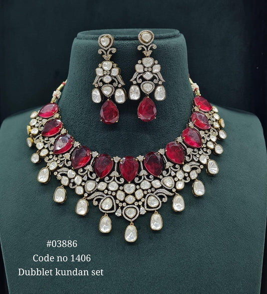 Victorian Necklace 03886 - KRISHNA'S SWETA JEWELLERY