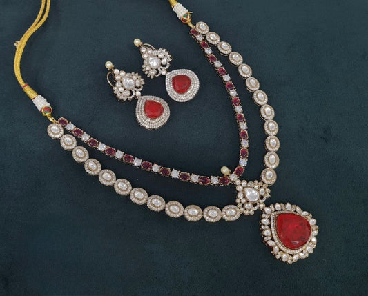 Victorian Necklace 04412 - KRISHNA'S SWETA JEWELLERY